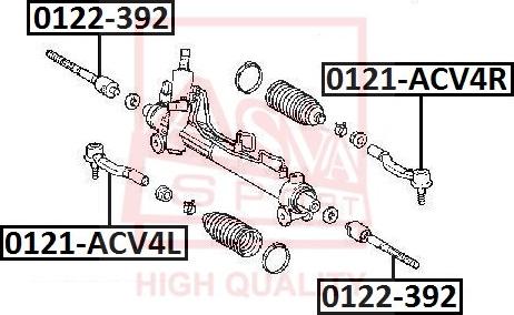ASVA 0121-ACV4L - Наконечник рулевой тяги, шарнир autodnr.net