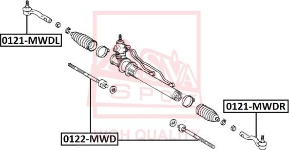 ASVA 0122-MWD - Осевой шарнир, рулевая тяга avtokuzovplus.com.ua