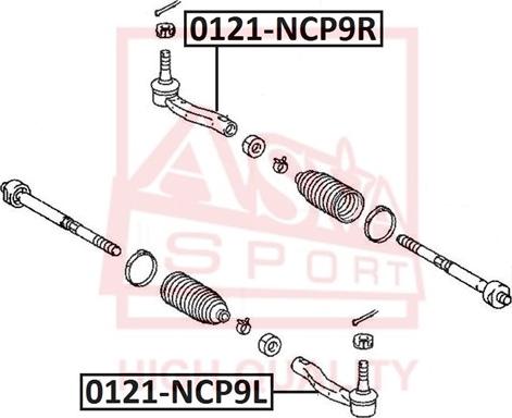 ASVA 0121-NCP9R - Наконечник рулевой тяги, шарнир autodnr.net