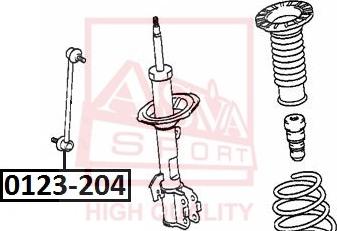 ASVA 0123-204 - Тяга / стійка, стабілізатор autocars.com.ua