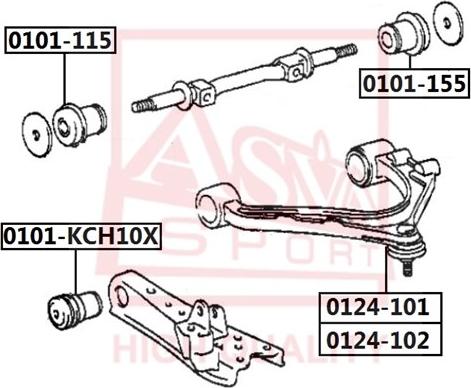 ASVA 0124-101 - Важіль незалежної підвіски колеса autocars.com.ua