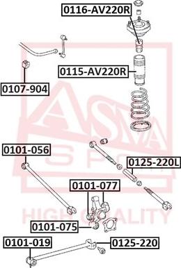 ASVA 0125-220L - Важіль незалежної підвіски колеса autocars.com.ua