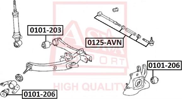 ASVA 0125-AVN - Важіль незалежної підвіски колеса autocars.com.ua