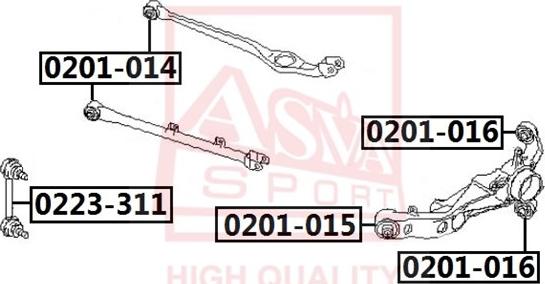 ASVA 0201-016 - Сайлентблок, рычаг подвески колеса avtokuzovplus.com.ua