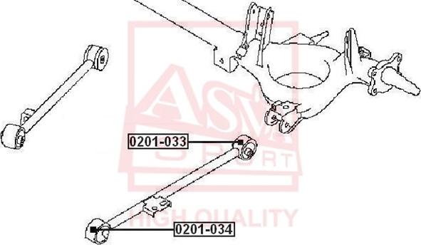 ASVA 0201-033 - Сайлентблок, важеля підвіски колеса autocars.com.ua