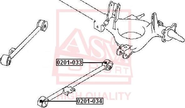 ASVA 0201-034 - Сайлентблок, важеля підвіски колеса autocars.com.ua