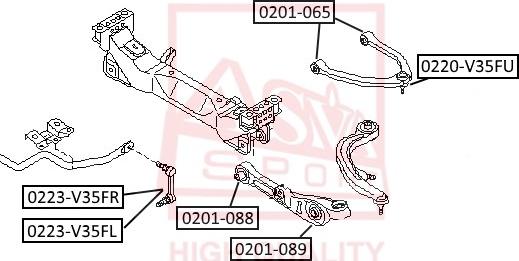 ASVA 0201-088 - Сайлентблок, важеля підвіски колеса autocars.com.ua