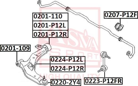 ASVA 0223-P12FR - Тяга / стойка, стабилизатор autodnr.net