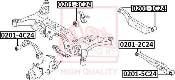 ASVA 0201-5C24 - Сайлентблок, рычаг подвески колеса avtokuzovplus.com.ua