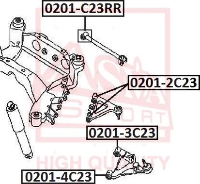 ASVA 0201-3C23 - Сайлентблок, важеля підвіски колеса autocars.com.ua