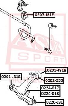 ASVA 0224-018 - Важіль незалежної підвіски колеса autocars.com.ua