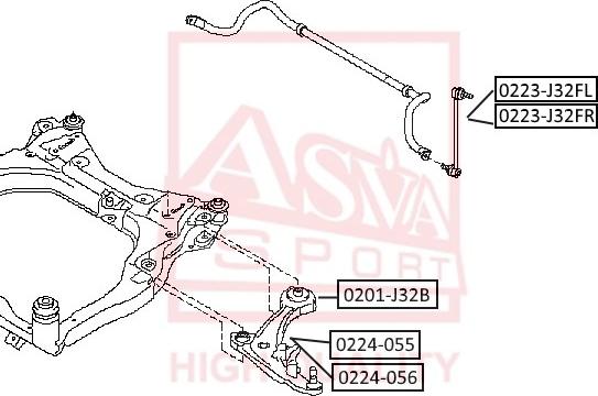 ASVA 0223-J32FR - Тяга стабилизатора передняя правая NISSAN NISSAN TEANA J32 autodnr.net