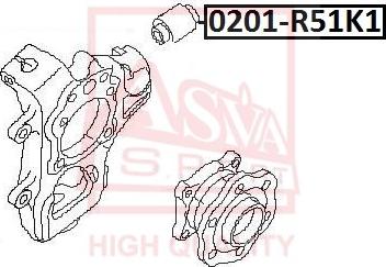 ASVA 0201-R51RK1 - Сайлентблок, важеля підвіски колеса autocars.com.ua