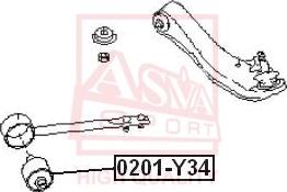 ASVA 0201-Y34 - Сайлентблок, важеля підвіски колеса autocars.com.ua