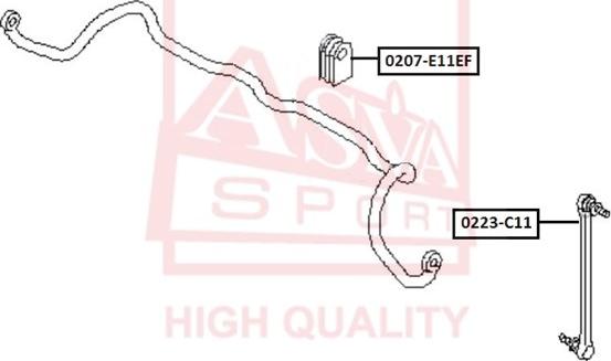 ASVA 0207-E11EF - Втулка, стабилизатор avtokuzovplus.com.ua