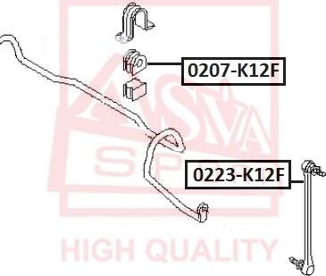 ASVA 0207-K12F - Втулка, стабілізатор autocars.com.ua