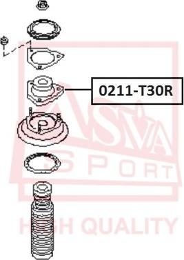 ASVA 0211-T30R - Опора стійки амортизатора, подушка autocars.com.ua