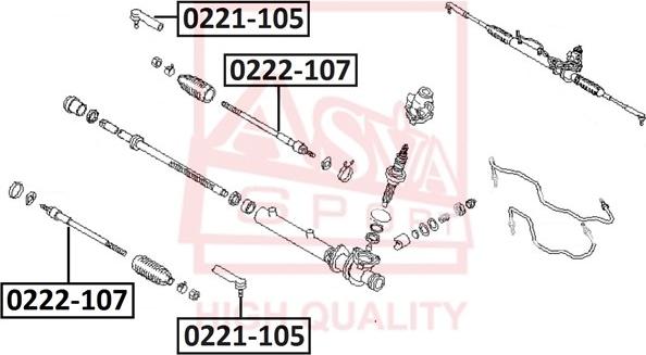ASVA 0221-105 - Наконечник рульової тяги, кульовий шарнір autocars.com.ua