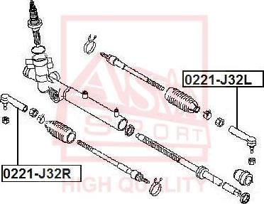 ASVA 0221-J32L - Наконечник рулевой тяги, шарнир autodnr.net