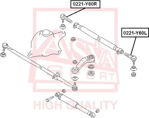 ASVA 0221-Y60L - Наконечник рулевой тяги, шарнир autodnr.net
