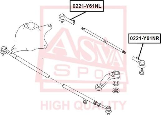 ASVA 0221-Y61NL - Наконечник рулевой тяги, шарнир autodnr.net