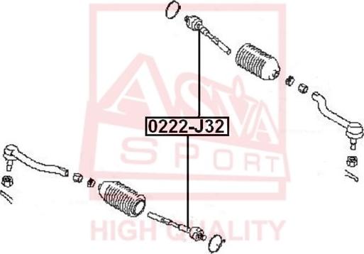 ASVA 0222-J32 - Осьовий шарнір, рульова тяга autocars.com.ua