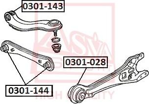 ASVA 0301-028 - Сайлентблок, важеля підвіски колеса autocars.com.ua