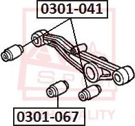 ASVA 0301-041 - Сайлентблок, важеля підвіски колеса autocars.com.ua