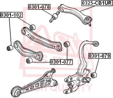 ASVA 0301-079 - Сайлентблок стійки, амортизатора autocars.com.ua