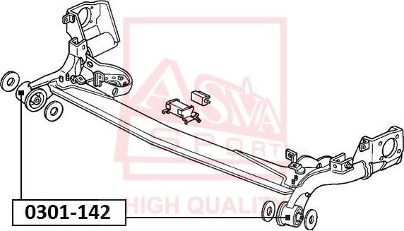 ASVA 0301-142 - Сайлентблок, рычаг подвески колеса avtokuzovplus.com.ua