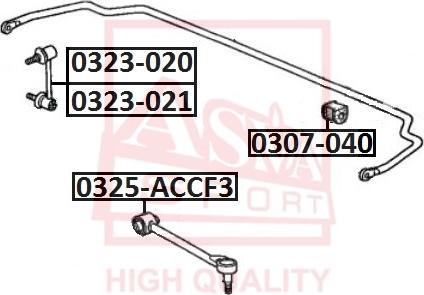 ASVA 0307-040 - Втулка, стабілізатор autocars.com.ua