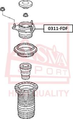 ASVA 0311-FDF - Опора стійки амортизатора, подушка autocars.com.ua