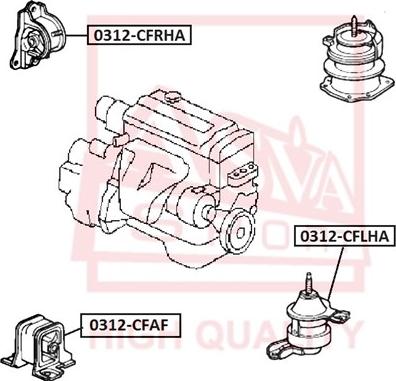 ASVA 0312-CFRHA - Подушка, підвіска двигуна autocars.com.ua