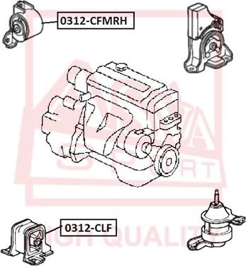 ASVA 0312-CFMRH - Подушка, опора, подвеска двигателя avtokuzovplus.com.ua