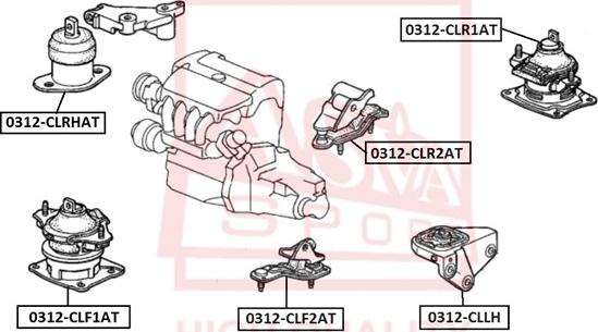 ASVA 0312-CLF1AT - Подушка, підвіска двигуна autocars.com.ua