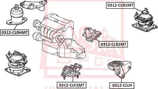 ASVA 0312-CLF2MT - Подушка, опора, подвеска двигателя autodnr.net