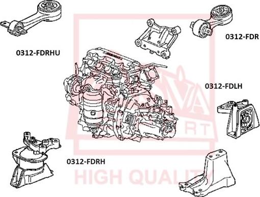 ASVA 0312-FDR - Подушка, опора, подвеска двигателя avtokuzovplus.com.ua