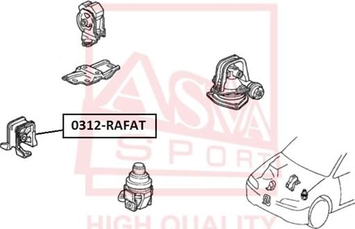 ASVA 0312-RAFAT - Подушка, підвіска двигуна autocars.com.ua