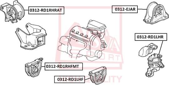 ASVA 0312-RD1LHF - Подушка, опора, подвеска двигателя avtokuzovplus.com.ua