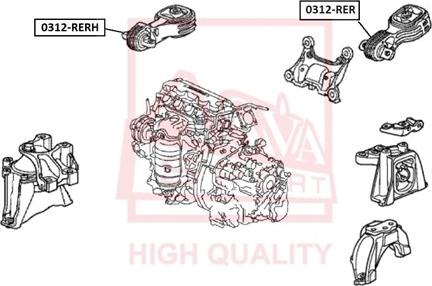 ASVA 0312-RERH - Подушка, підвіска двигуна autocars.com.ua