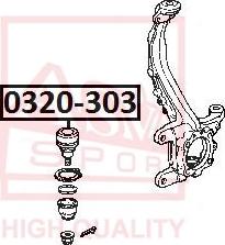 ASVA 0320-303 - Несучий / направляючий шарнір autocars.com.ua