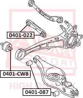 ASVA 0401-087 - Сайлентблок, важеля підвіски колеса autocars.com.ua