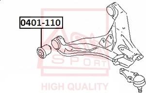 ASVA 0401-110 - Сайлентблок, важеля підвіски колеса autocars.com.ua