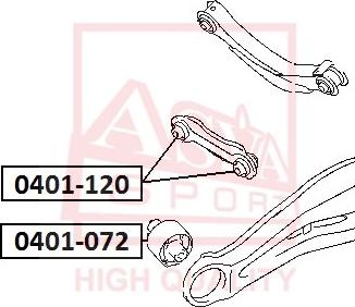 ASVA 0401-120 - Сайлентблок, рычаг подвески колеса autodnr.net