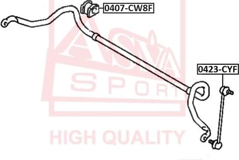 ASVA 0407-CW8F - Втулка, стабілізатор autocars.com.ua