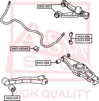 ASVA 0407-V65WR - Втулка, стабілізатор autocars.com.ua