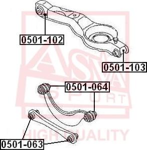 ASVA 0501-102 - Сайлентблок, важеля підвіски колеса autocars.com.ua