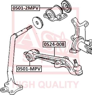 ASVA 0524-008 - Важіль незалежної підвіски колеса autocars.com.ua