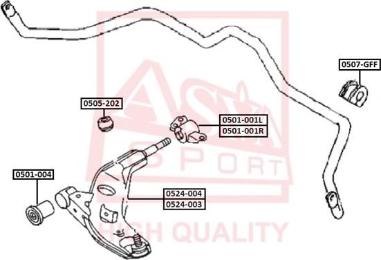 ASVA 0507-GFF - Втулка, стабилизатор avtokuzovplus.com.ua