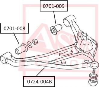 ASVA 0701-008 - Сайлентблок, рычаг подвески колеса avtokuzovplus.com.ua